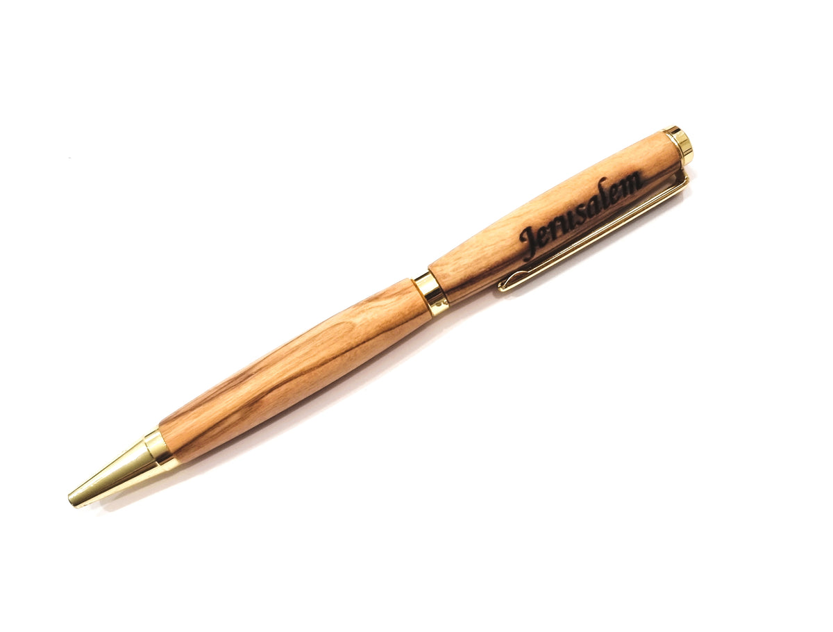 Beautiful Handcrafted Ballpoint Pen From Jerusalem On A Angle.