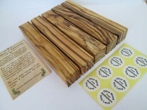 Five Olive Wood Pen Blanks Bethlehem.
