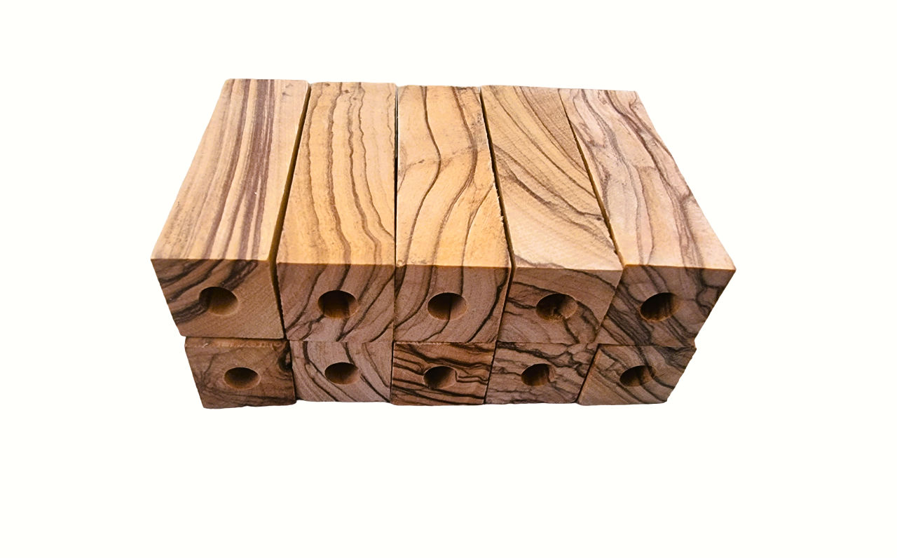 Stack of Bethlehem Olive Wood Short Pen Blanks.